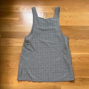 Black and White Plaid Pinafore Dress